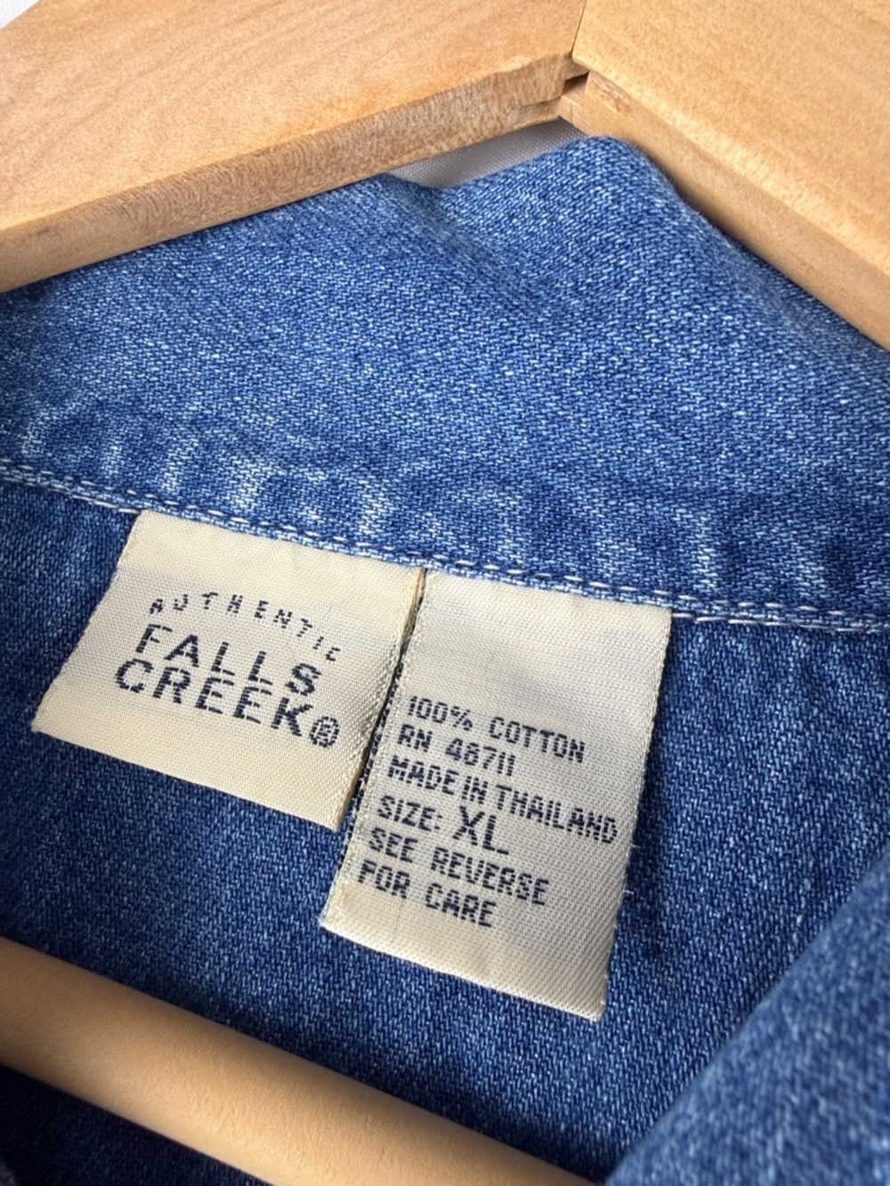 Falls Creek Denim Maxi Dress Button Down 100% Cotton Size XL Blue - Picture 6 of 6